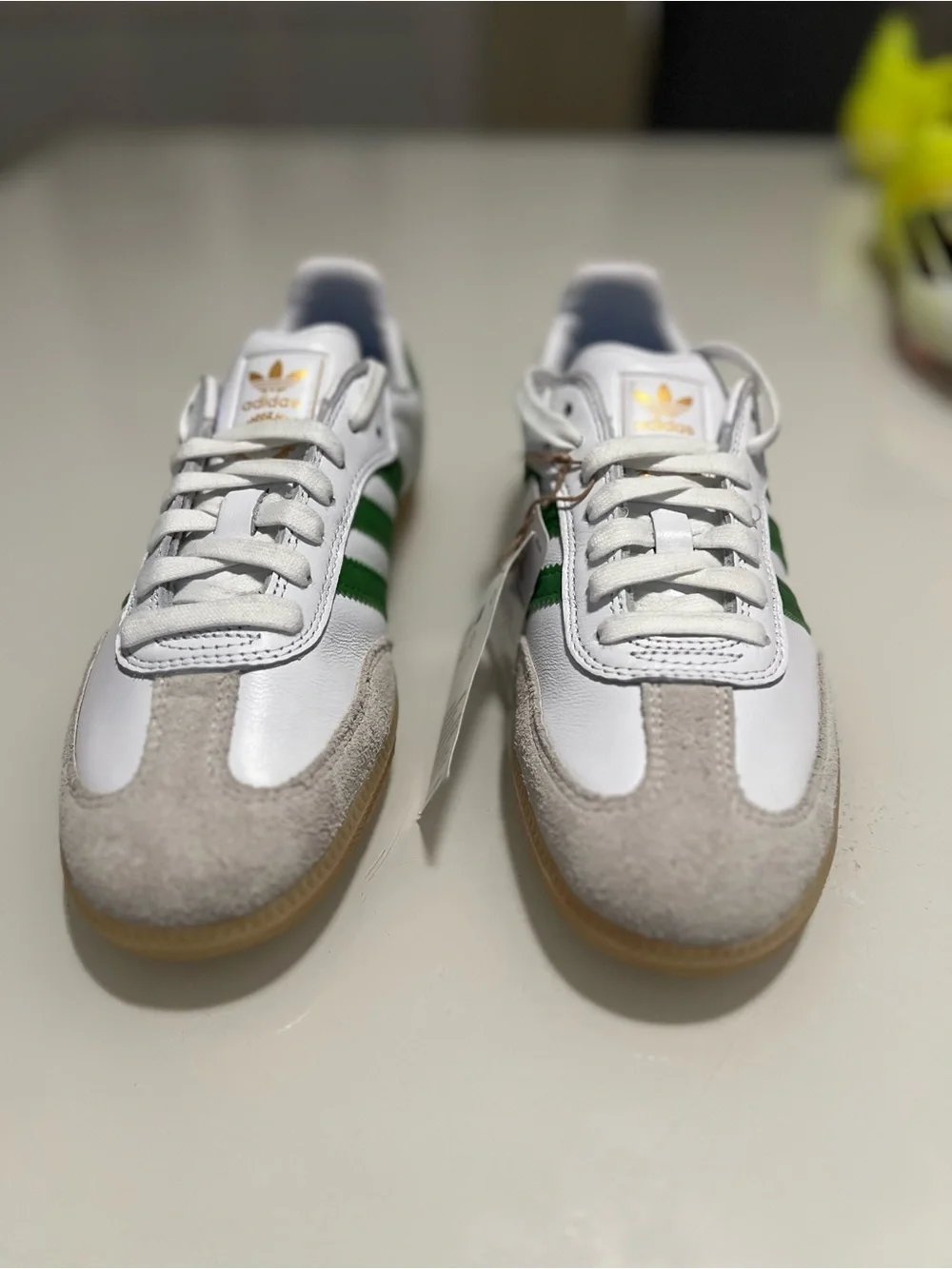 adidas Samba Low-Top Sneakers - White, Green, Gum Sz 6